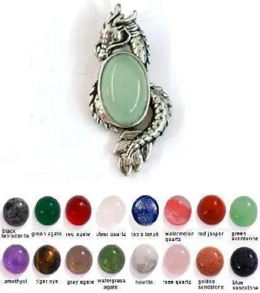 Handmade Natural Stone Gemstone Pendant with Copper & Silver, Stone Size 10*14mm, No. 113 ABC Rugs Kilims